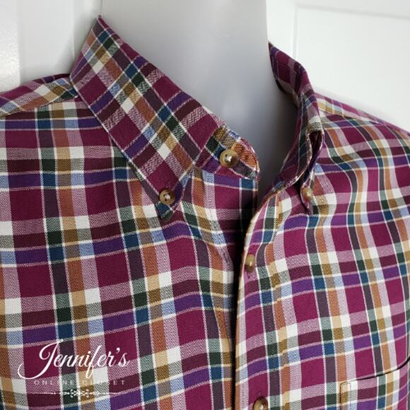 3/$25 Jos. A. Bank Men's Travelers Collection Plaid Button-Down Shirt Size L - Picture 3 of 9